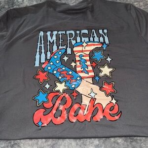 SHEIN Black American Babe Tee